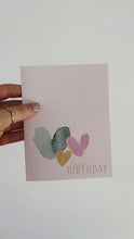 Load and play video in Gallery viewer, Birthday Hearts | Watercolor Birthday Greeting Card
