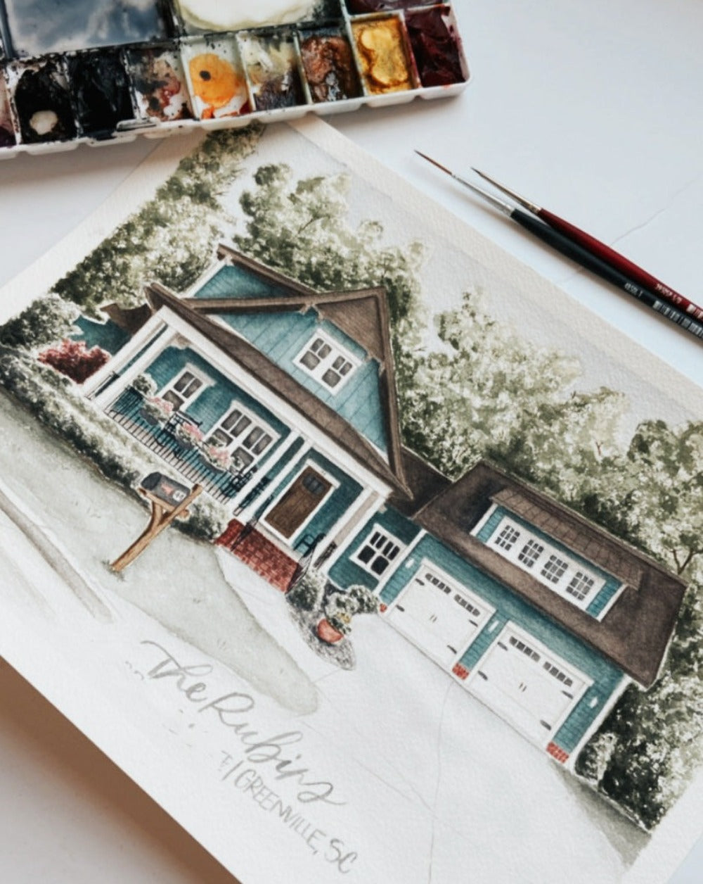 Mini Custom Watercolor House Portrait