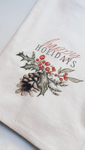 Load image into Gallery viewer, Holly Berry Pinecone Christmas Tea Towel
