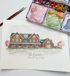 Mini Custom Watercolor House Portrait