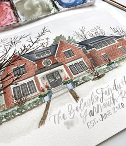 Mini Custom Watercolor House Portrait