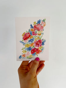 Spring Blooms Watercolor Floral Greeting Card