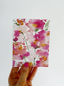 Watercolor Floral Greeting Card Bundle / Set of 6 Cards