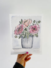 Load image into Gallery viewer, Sketchy Floral Bouquet Watercolor Floral Art Print
