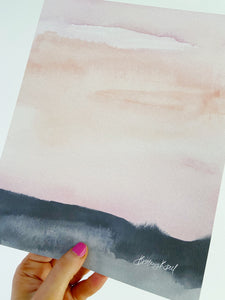 Moody Afternoon Abstract Watercolor Art Print