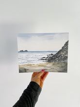 Load image into Gallery viewer, Sennen Beach Watercolor Landscape Art Print
