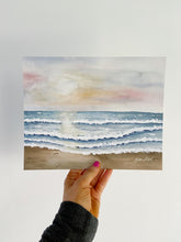 Load image into Gallery viewer, Serene Sunset Watercolor Landscape Art Print
