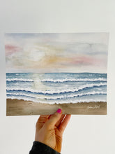 Load image into Gallery viewer, Serene Sunset Watercolor Landscape Art Print
