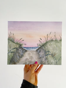 Sandy Hills Watercolor Landscape Art Print