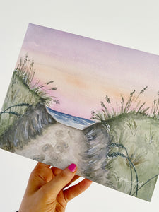 Sandy Hills Watercolor Landscape Art Print