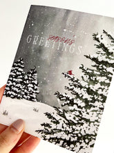 Load image into Gallery viewer, &quot;Season&#39;s Greetings&quot; Watercolor Christmas Greeting Card
