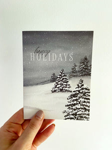 Snowy Holiday Winter Christmas Greeting Card