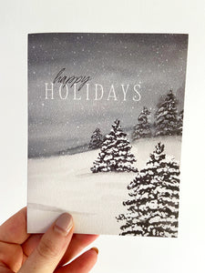 Snowy Holiday Winter Christmas Greeting Card