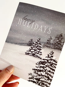 Snowy Holiday Winter Christmas Greeting Card