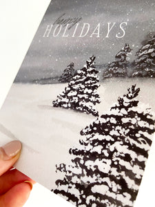 Snowy Holiday Winter Christmas Greeting Card