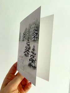 Snowy Holiday Winter Christmas Greeting Card