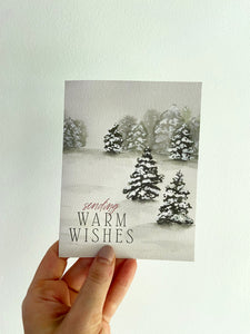 Sending Warm Wishes Watercolor Christmas Greeting Card