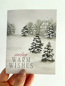 Sending Warm Wishes Watercolor Christmas Greeting Card