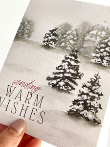 Sending Warm Wishes Watercolor Christmas Greeting Card