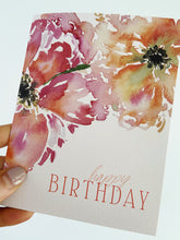 Load image into Gallery viewer, Floral Bloom Birthday | Watercolor Floral Birthday Greeting Card
