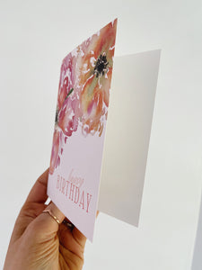 Floral Bloom Birthday | Watercolor Floral Birthday Greeting Card