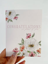 Load image into Gallery viewer, Watercolor Floral Congratulations Greeting Card
