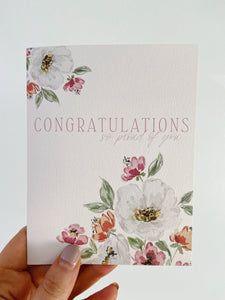 Watercolor Floral Congratulations Greeting Card