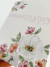 Load image into Gallery viewer, Watercolor Floral Congratulations Greeting Card

