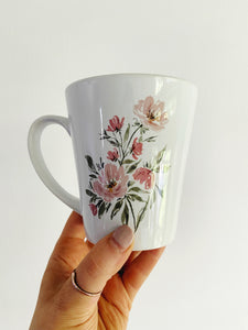 Watercolor Garden Floral Bouquet 12 oz Latte Coffee Mug