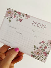 Load image into Gallery viewer, Garden Floral Bouquet Watercolor Recipe Cards | Set of 6
