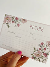 Load image into Gallery viewer, Garden Floral Bouquet Watercolor Recipe Cards | Set of 6
