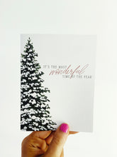 Load image into Gallery viewer, &quot;It&#39;s the Most Wonderful Time of the Year&quot; Watercolor Christmas Greeting Card
