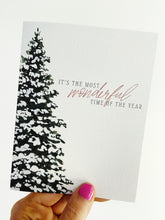 Load image into Gallery viewer, &quot;It&#39;s the Most Wonderful Time of the Year&quot; Watercolor Christmas Greeting Card
