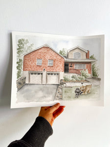 Mini Custom Watercolor House Portrait