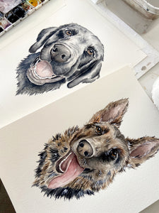 Mini Custom Watercolor Pet Portrait