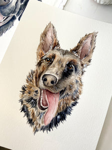 Mini Custom Watercolor Pet Portrait