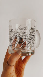 Breathe in the Florals 10 oz Glass Coffee Mug