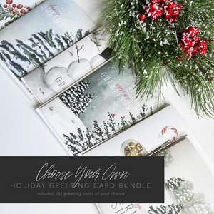 CHOOSE YOUR OWN Holiday Greeting Card Bundle (Set of 6 Holiday Greeting Cards)