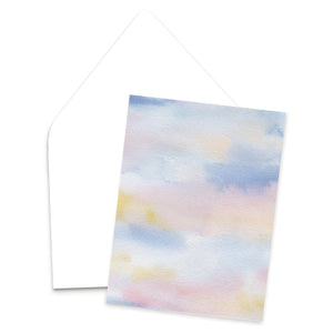 Cotton Candy Clouds Abstract Watercolor Greeting Card