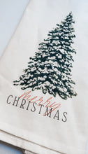 Load image into Gallery viewer, Merry Christmas Tree Watercolor Tea Towel
