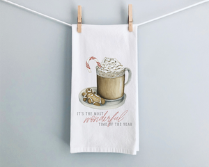 Cookies and Coffee Christmas Tea Towel