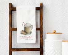 Load image into Gallery viewer, Cookies and Coffee Christmas Tea Towel
