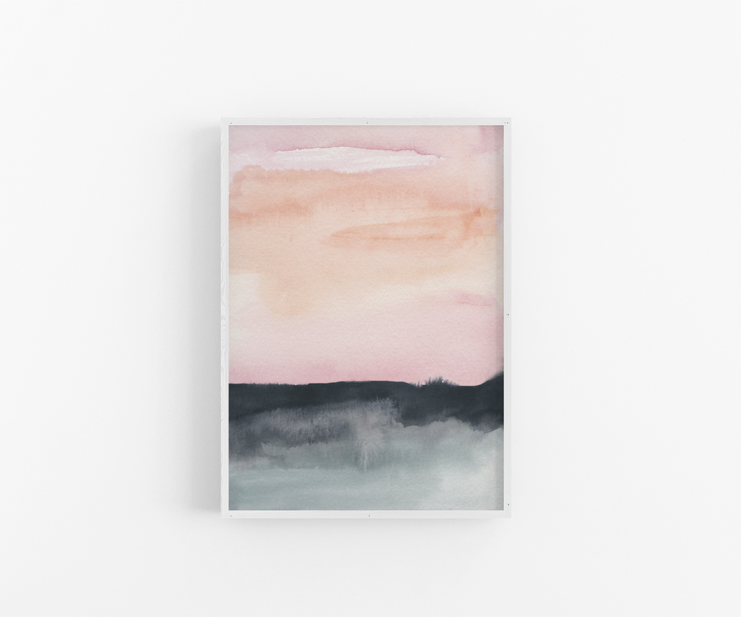 Moody Afternoon Abstract Watercolor Art Print