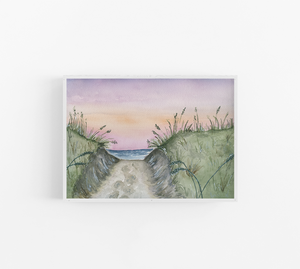 Sandy Hills Watercolor Landscape Art Print