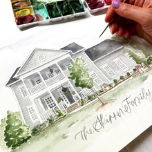 Load image into Gallery viewer, Mini Custom Watercolor House Portrait
