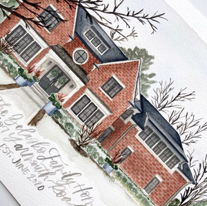 Mini Custom Watercolor House Portrait