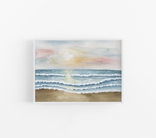 Load image into Gallery viewer, Serene Sunset Watercolor Landscape Art Print
