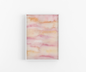 Soft Pink Sky Abstract Watercolor Art Print