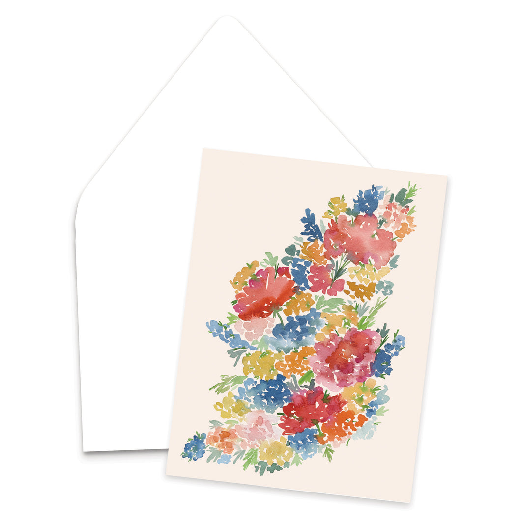 Spring Blooms Watercolor Floral Greeting Card