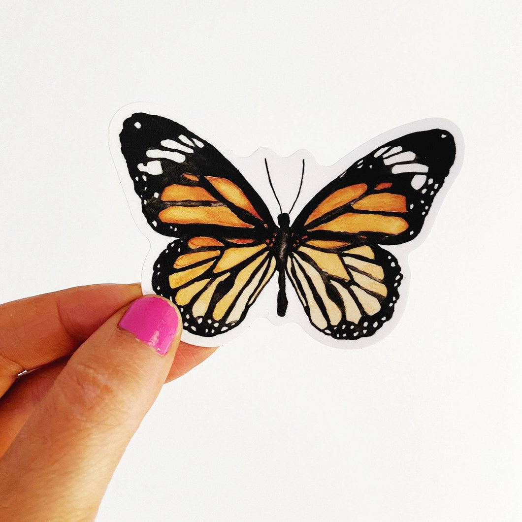 Watercolor Monarch Butterfly Vinyl Sticker